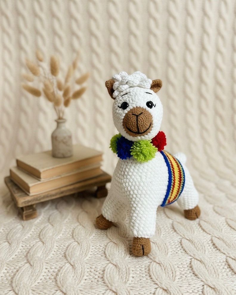 Llama tejida a crochet
